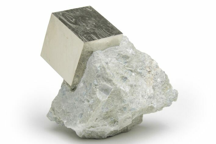 Natural Pyrite Cube In Rock - Navajun, Spain #218999